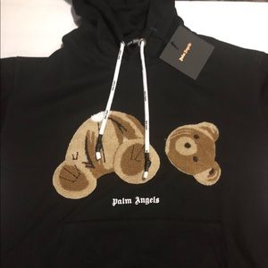 Black Palm Angles Teddy bear Patch hoodie.